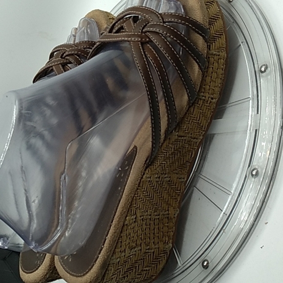 Vintage 1990s Y2K Mudd square toe chunky mule wedges 9M - Picture 2 of 9